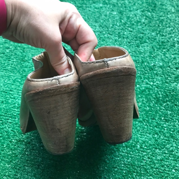 Frye 8.5 Izzy moto open toe mule heels - Picture 6 of 11